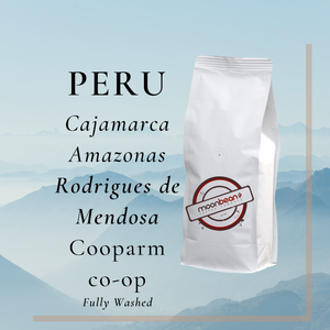 Peru, Cooparm Cooperative, Cajamarca - Fully Washed, Fair Trade, Organic, Medium Roast